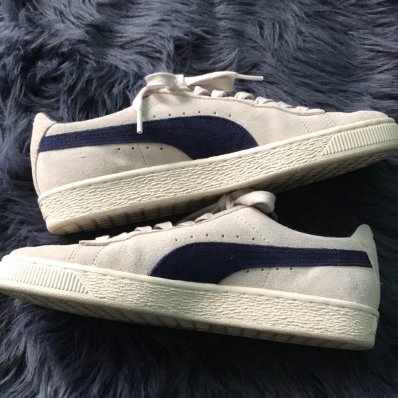 Cream and blue Puma sneakers - Picture 4 of 6